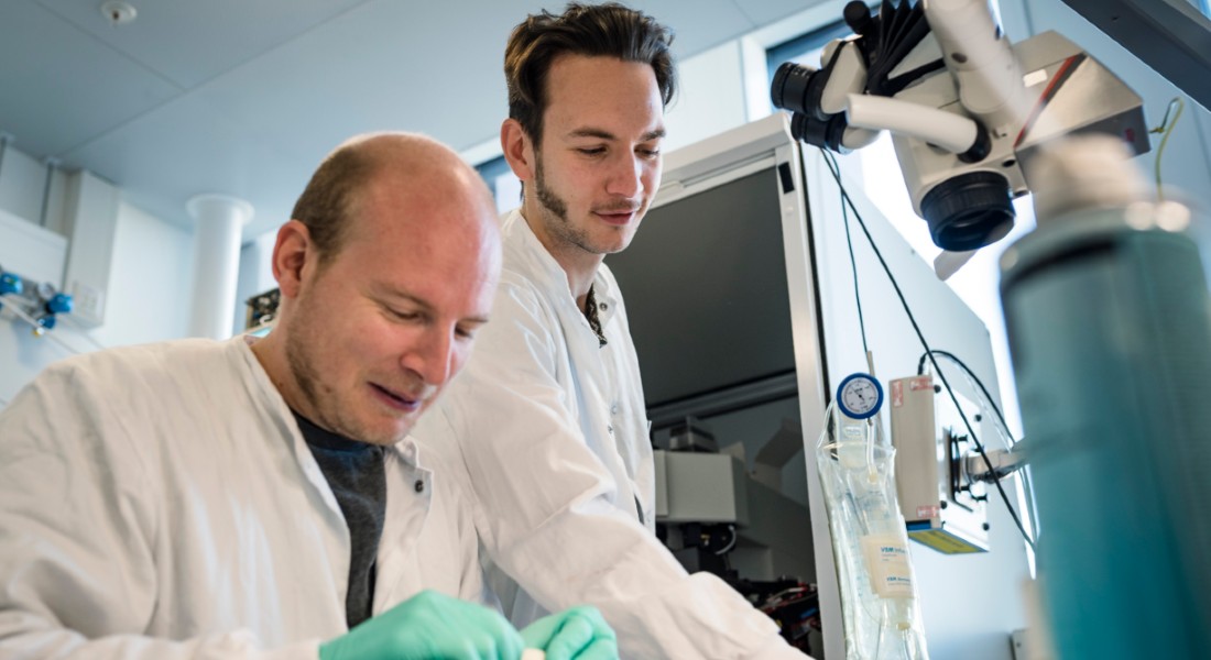 Two researchers in lab